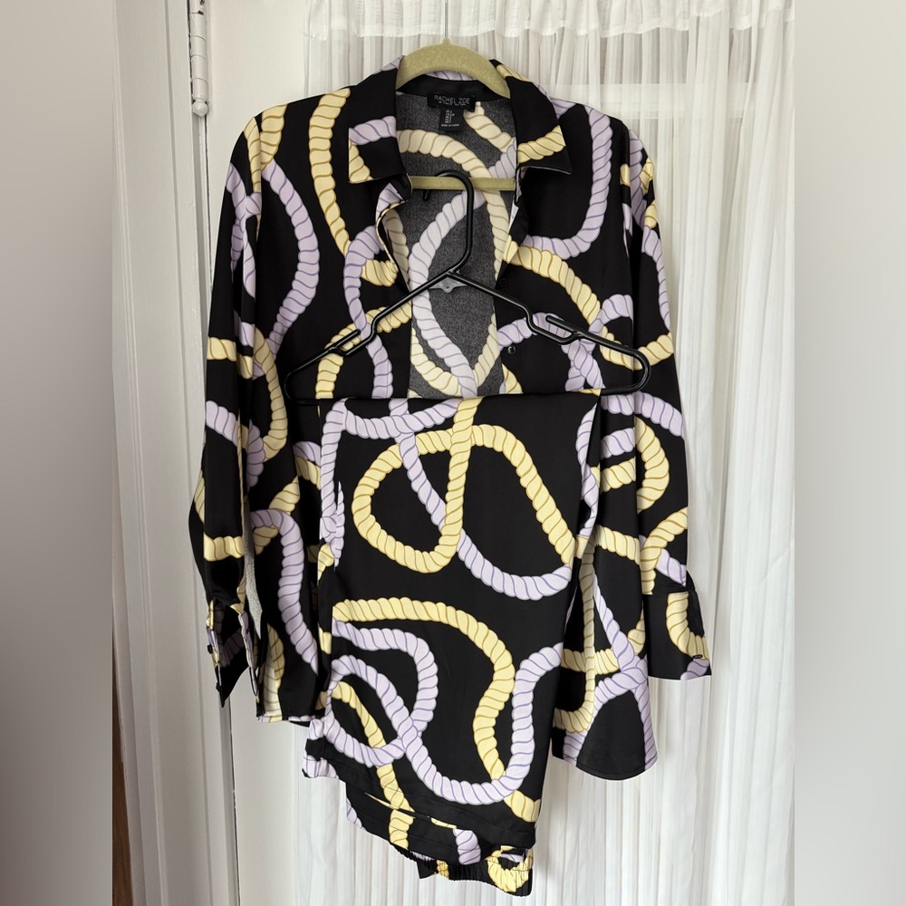 Rachel Zoe Black and Gold Button Down Shirt